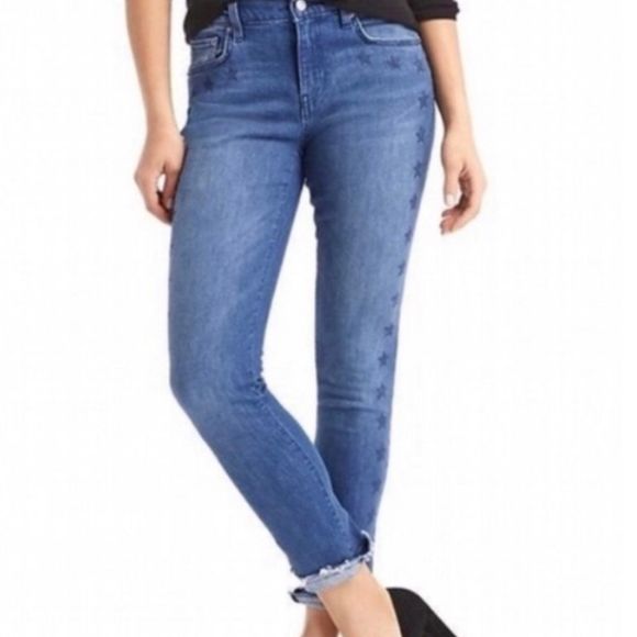 GAP Denim - GAP Best Girlfriend Crop Skinny Jeans with Stars